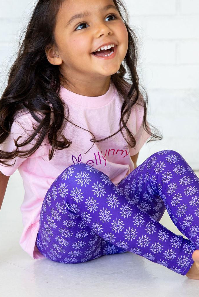 Bellybunny-Toddler Leggings-Purple with Sun Pattern