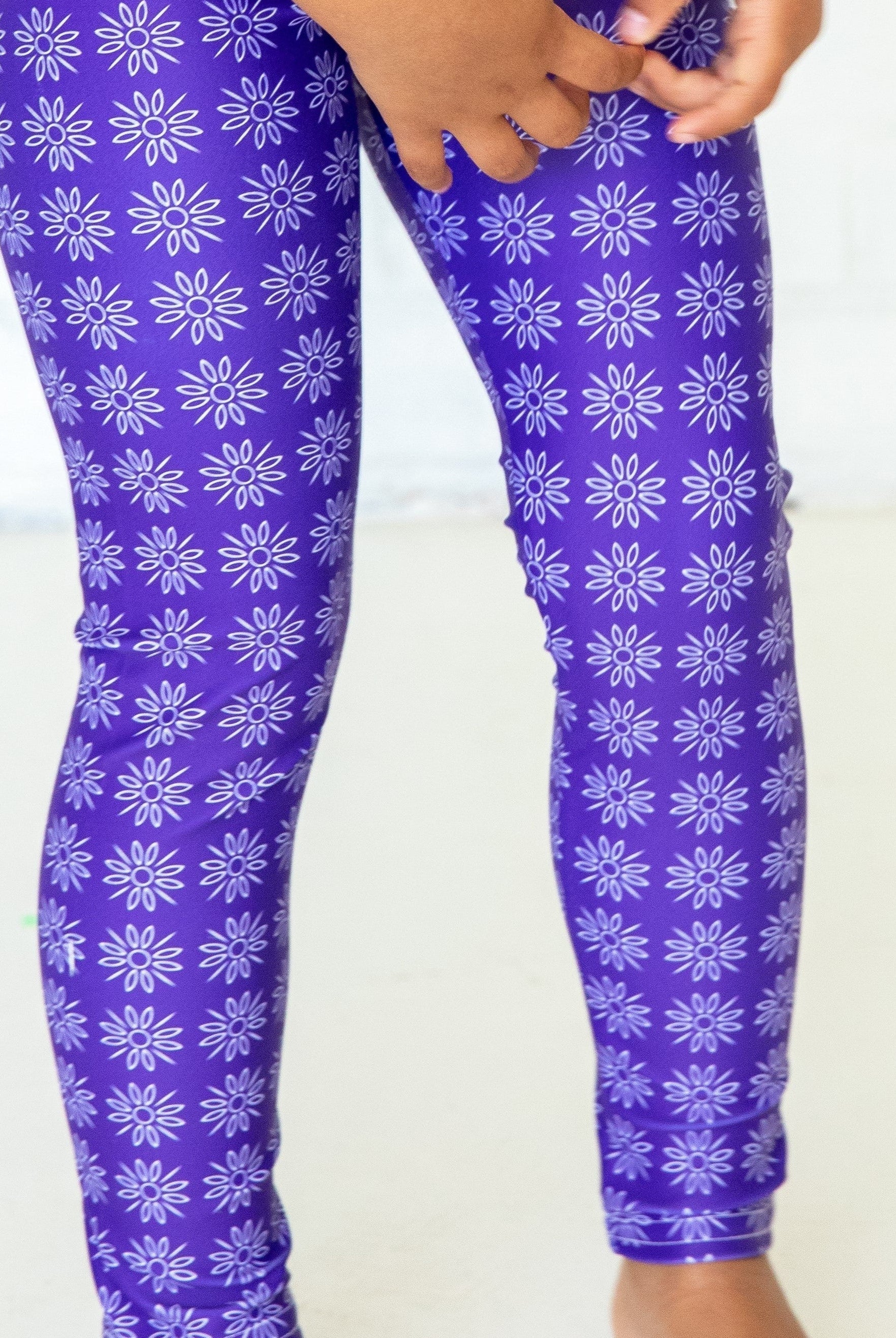 Bellybunny-Toddler Leggings-Purple with Sun Pattern