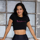 Bellybunny Crop top  black with Pink Logo