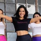 Bellybunny Crop top  black with Pink Logo