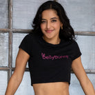 Bellybunny Crop top  black with Pink Logo