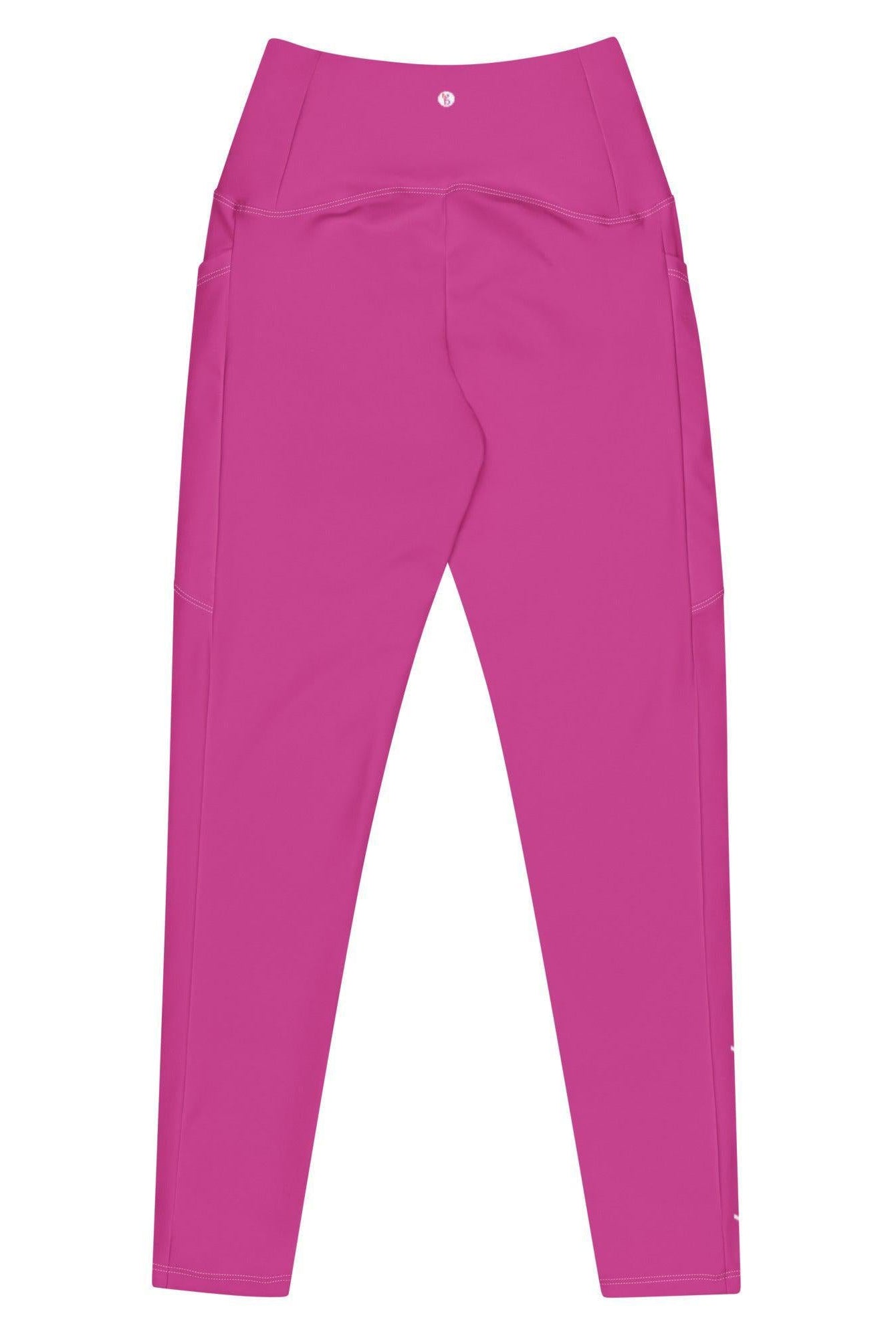Bellybunny-Women's Crossover Leggings-Pink with White Logo