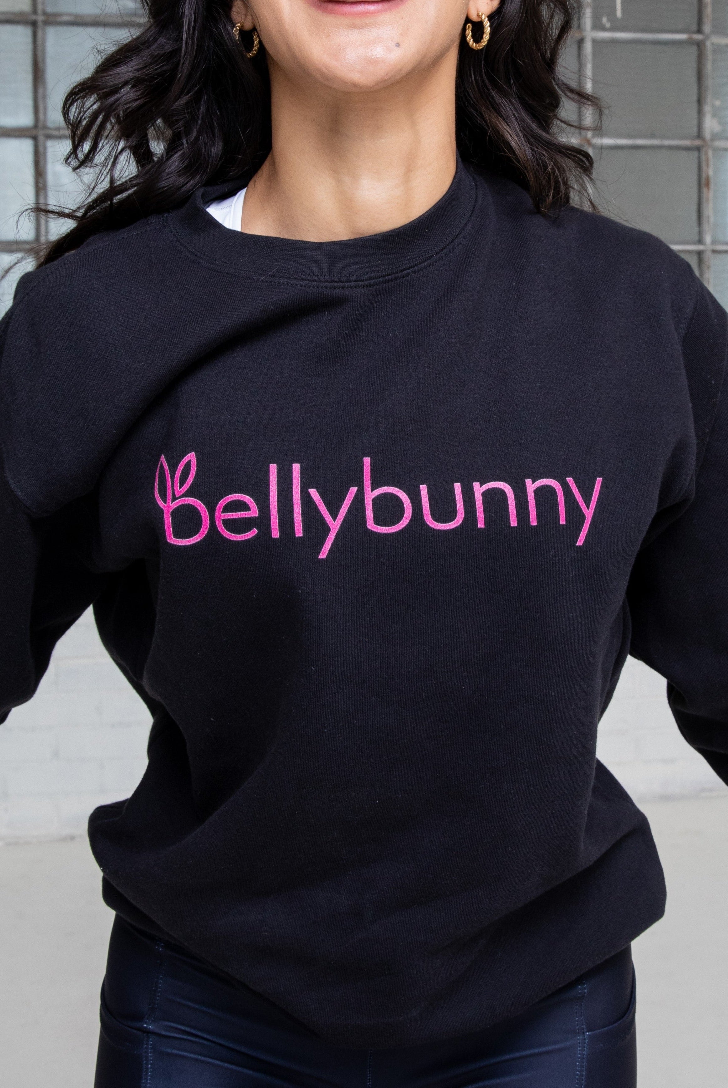 Bellybunny Sweatshirt Black with Pink logo