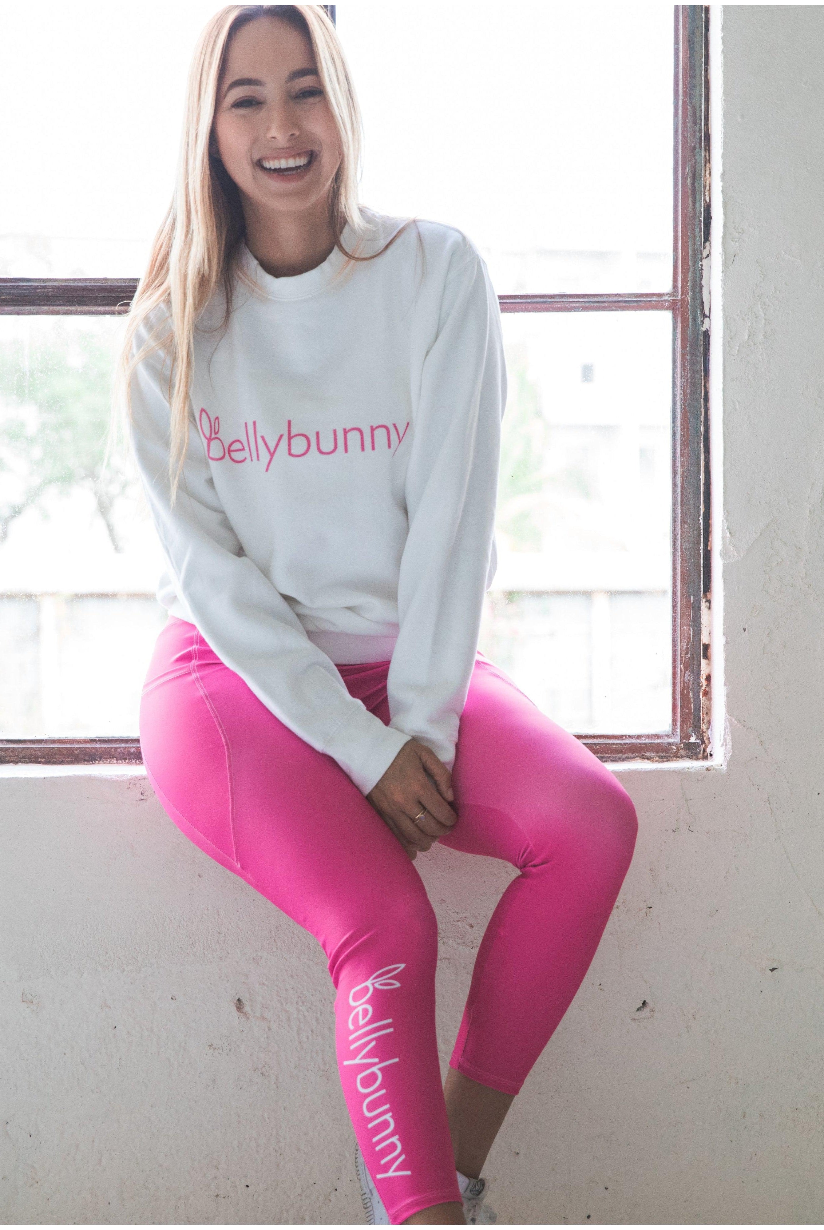 Bellybunny Sweatshirt WHite with Pink logo