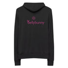 Bellybunny Women's Zip-Up Hoodie-Charcoal black Triblend-with pink logo