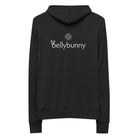 Bellybunny Women's Zip-Up Hoodie-Charcoal black Triblend-white logo