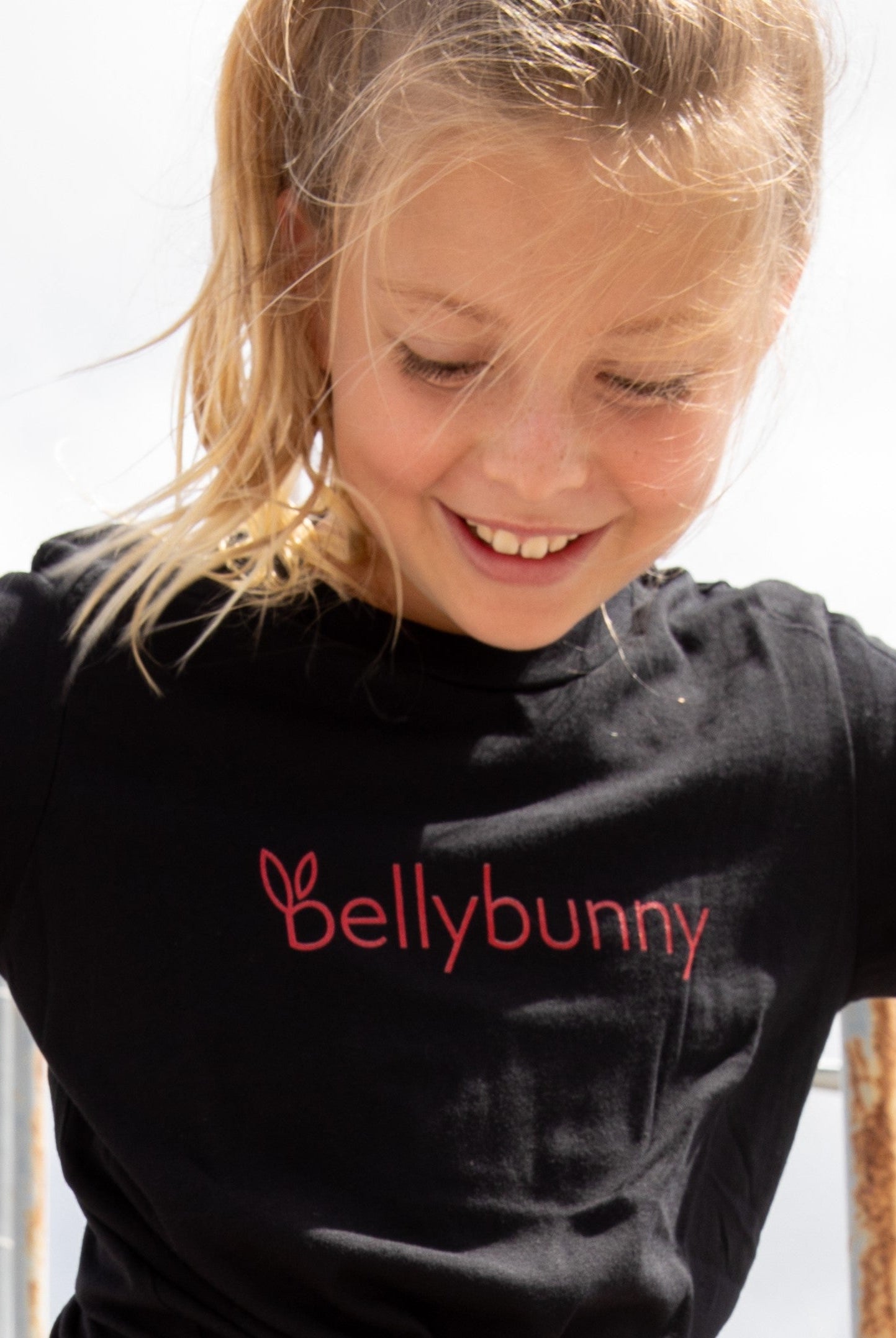 Bellybunny-Youth Short Sleeve T-Shirt-black-with red logo