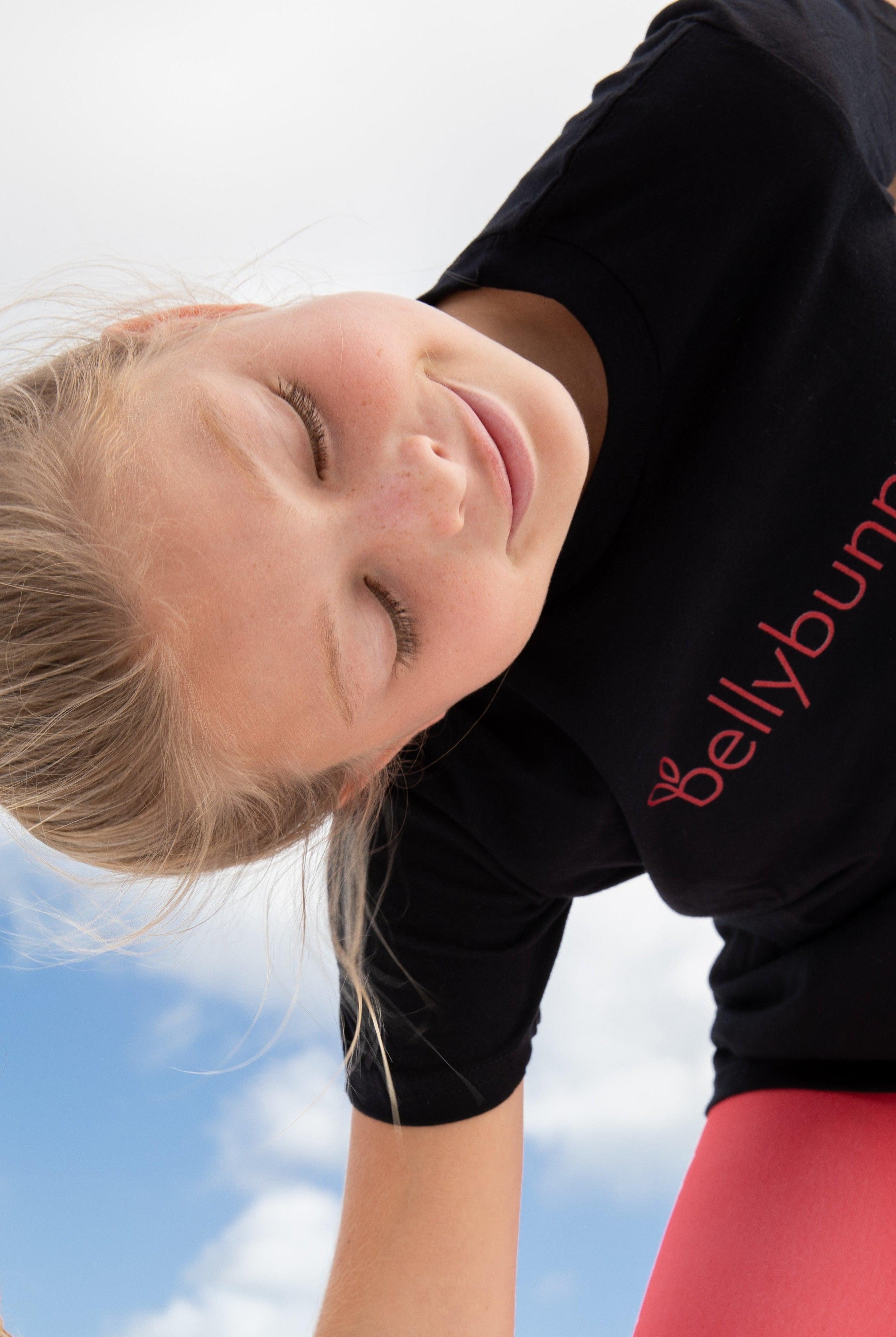 Bellybunny-Youth Short Sleeve T-Shirt-black-with red logo