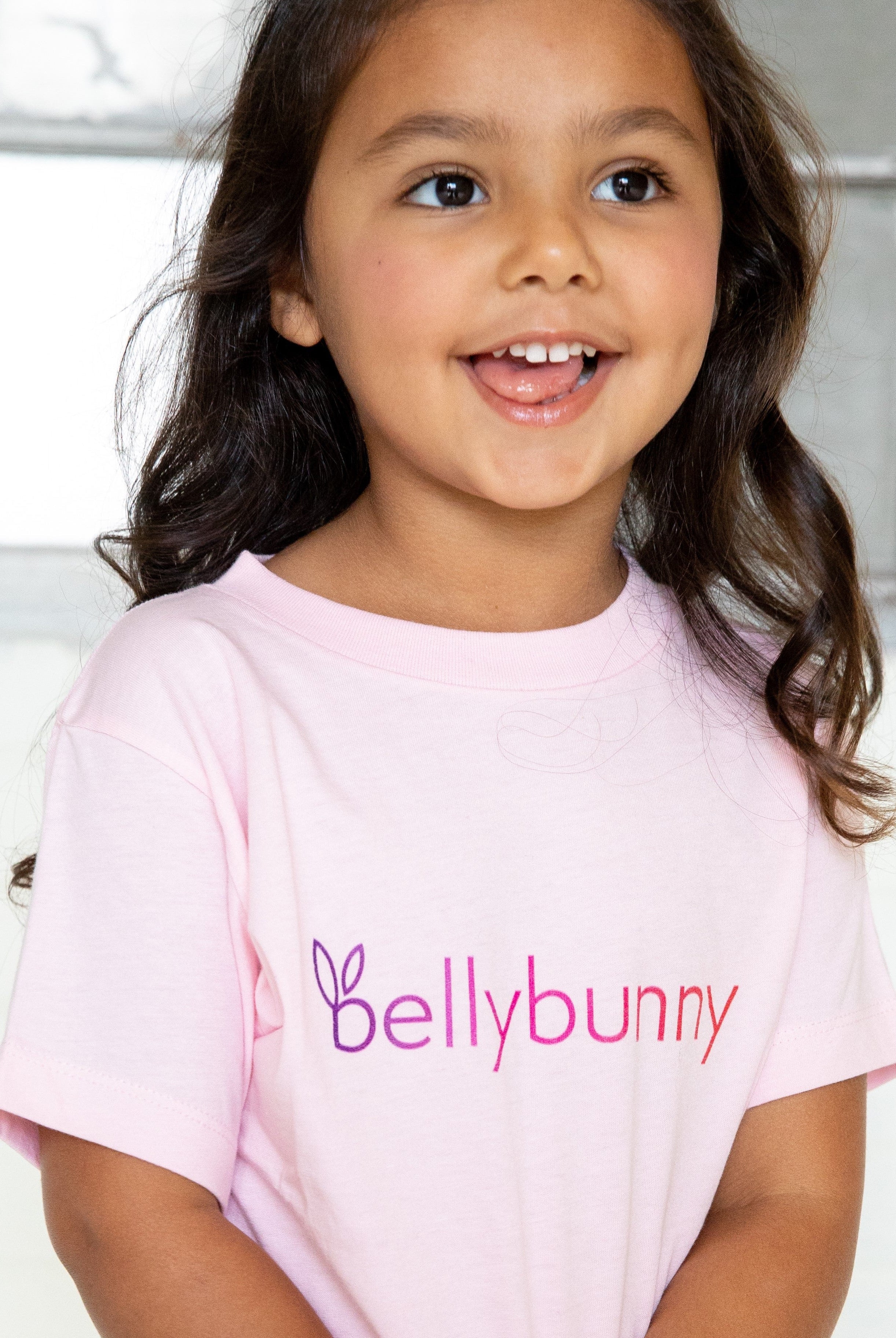 Bellybunny Baby & Toddler-Toddler Jersey T-Shirt-pink-with-Rainbow-Logo