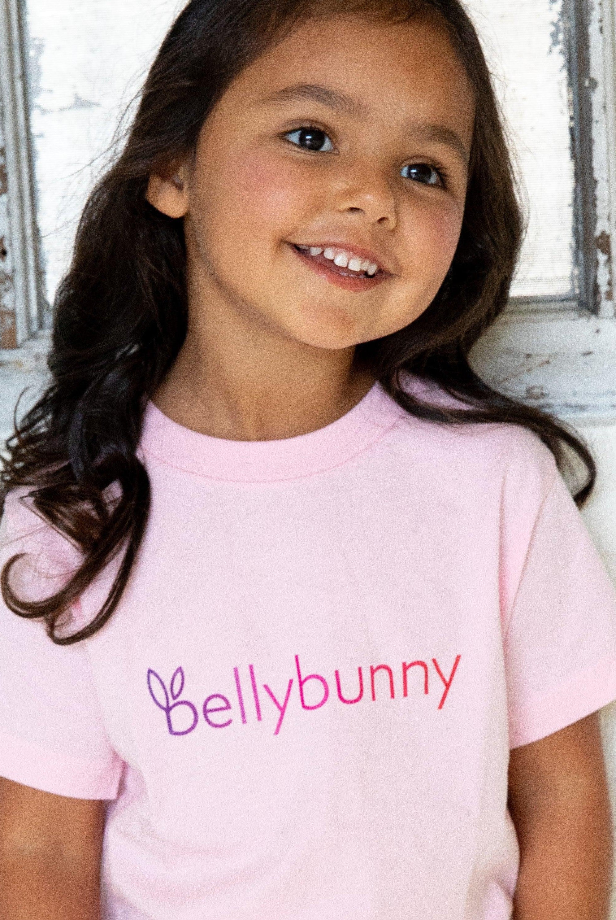 Bellybunny Baby & Toddler-Toddler Jersey T-Shirt-pink-with-Rainbow-Logo