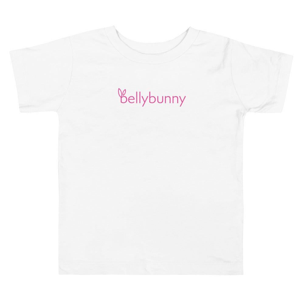 Bellybunny Baby & Toddler-Toddler Jersey T-Shirt-White-with-Pink-Logo