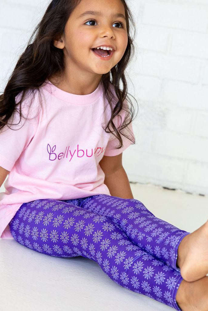 Bellybunny-Toddler Leggings-Purple with Sun Pattern