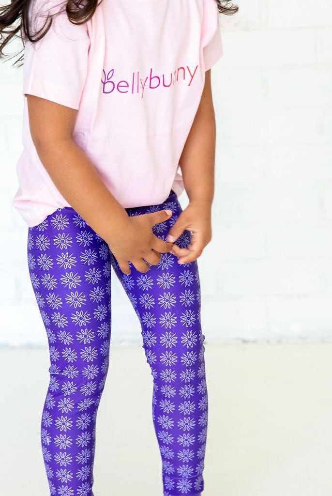 Bellybunny-Toddler Leggings-Purple with Sun Pattern