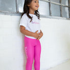 Bellybunny-Toddler Leggings-Pink with White Logo