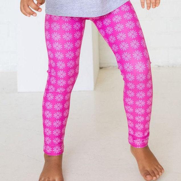Girls' Cotton Leggings 320 - Pink Print