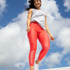 Bellybunny-Women's Classic Leggings-Red with White Logo