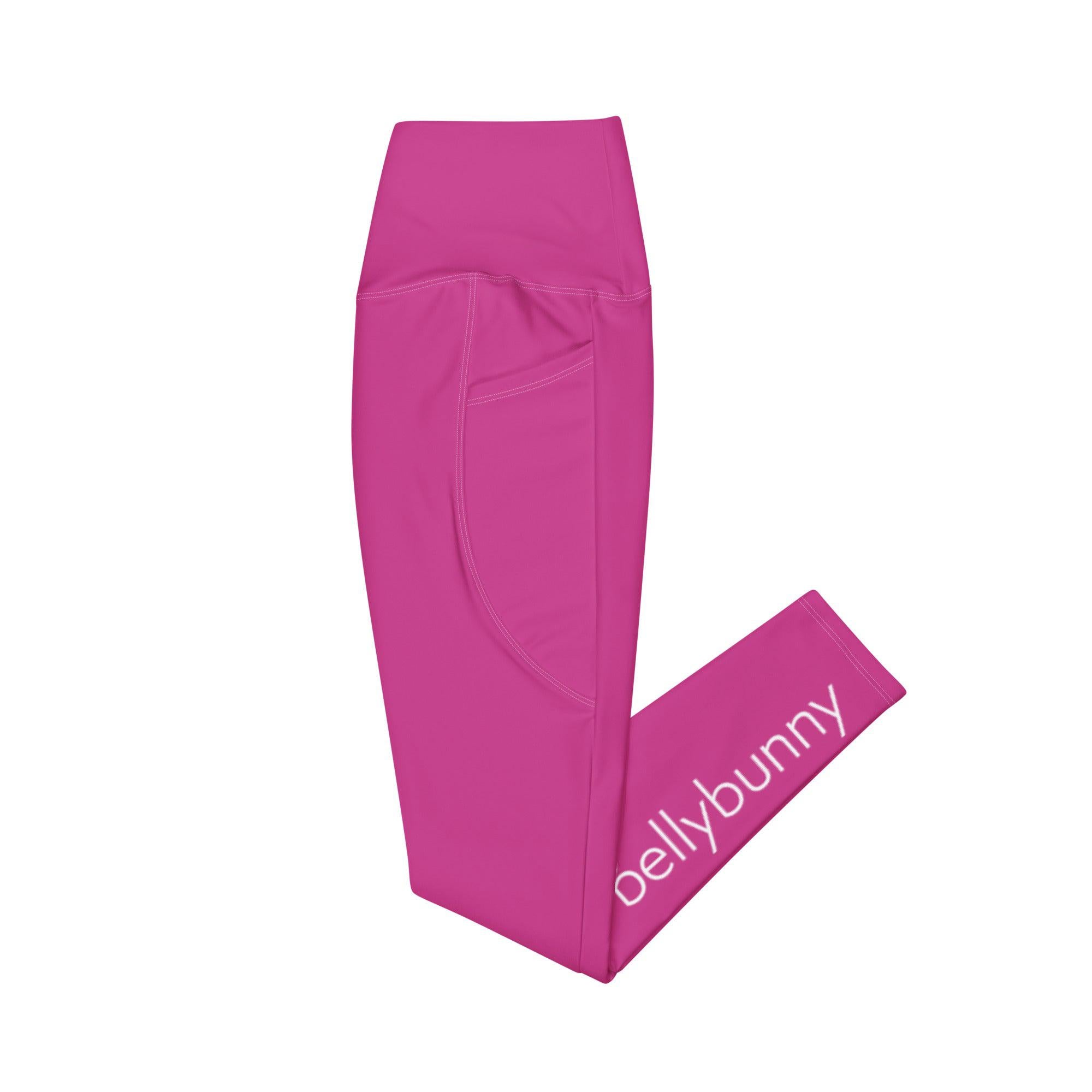 Bellybunny-Women's Classic Leggings-Pink with White Logo