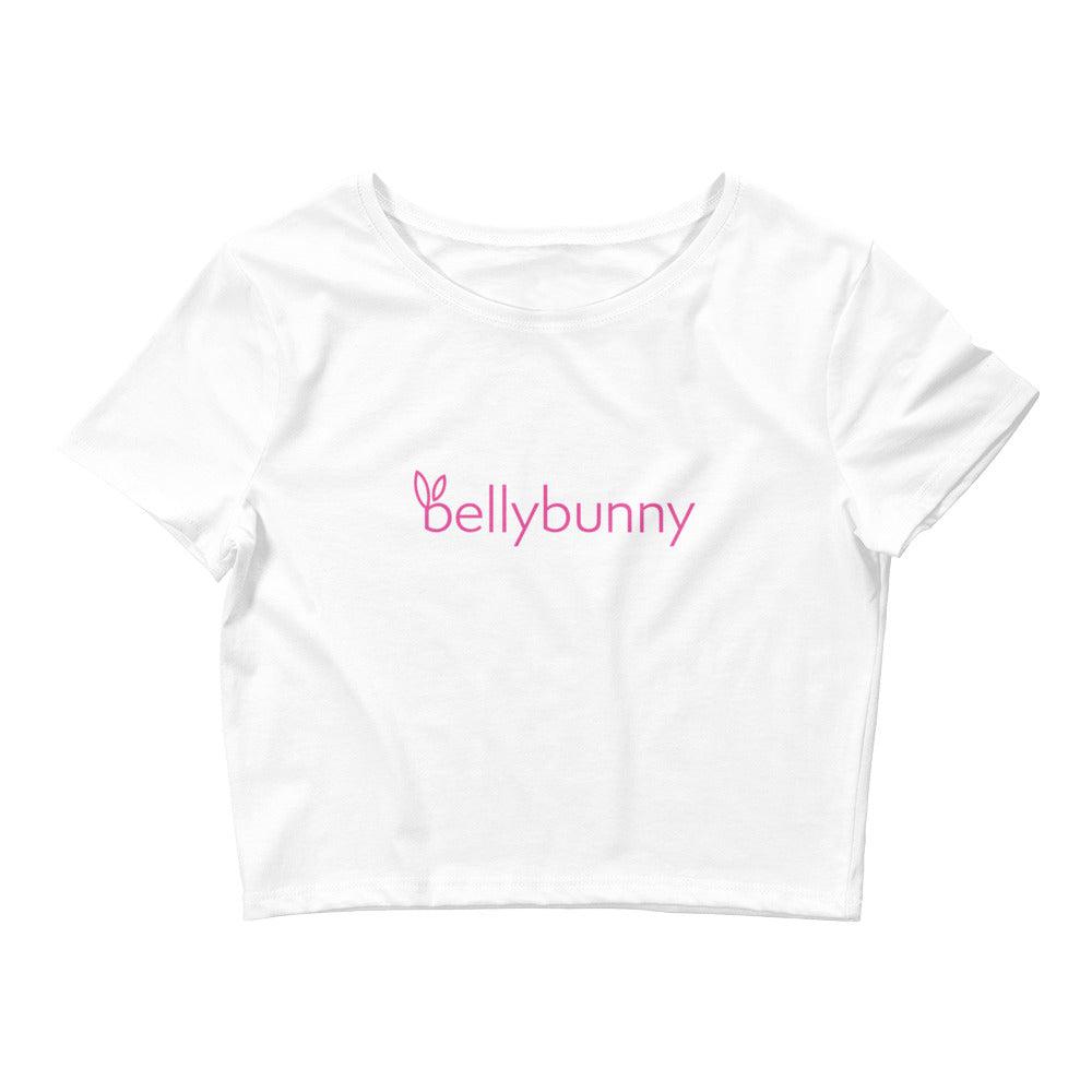 Bellybunny Crop top WHite  with Pink Logo