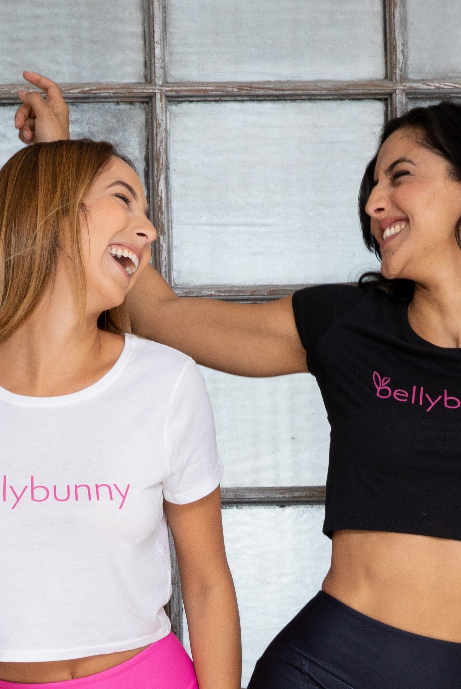 Bellybunny Crop tops  black or white with Pink Logo