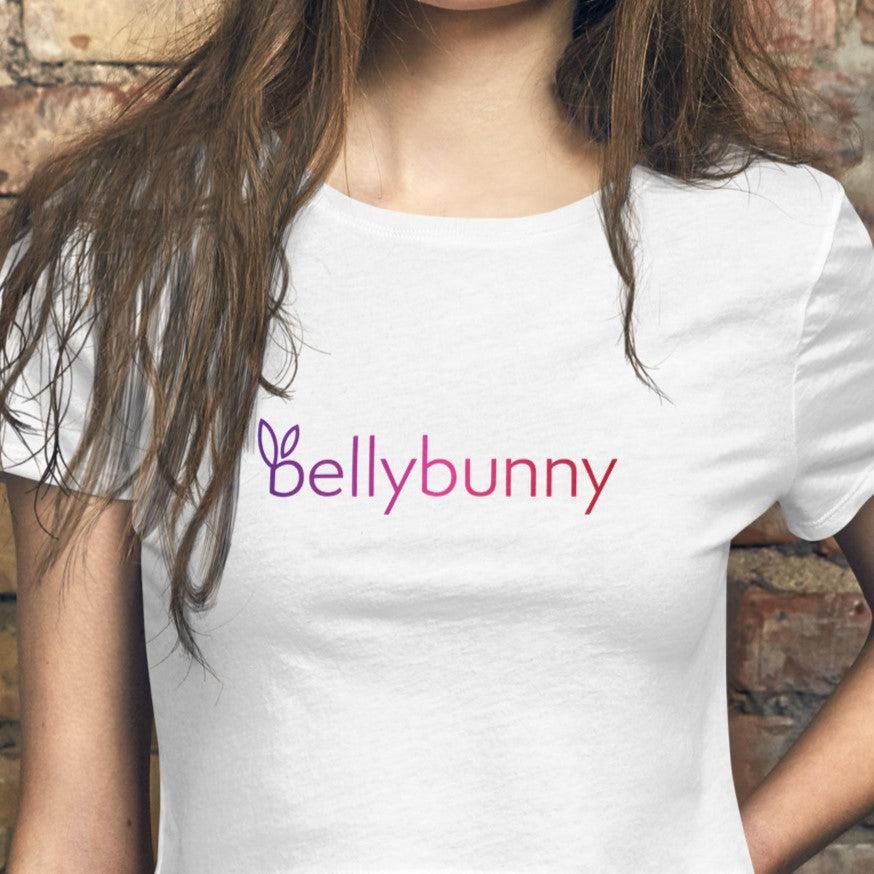 White with rainbow logo