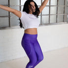 Bellybunny-Women’s Crop Top-white with purple logo