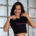 Bellybunny-Women’s Crop Top-Black with pink logo