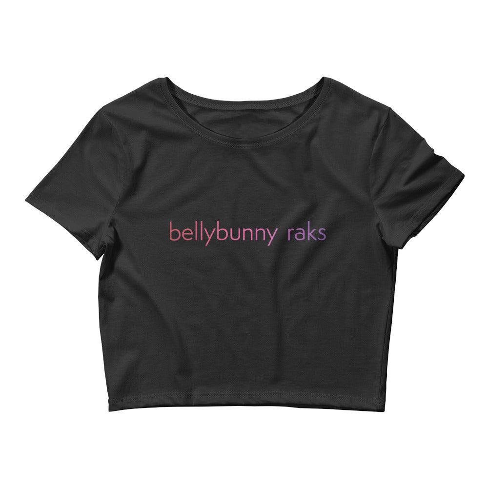 Bellybunny Crop top  black with rainbow raks logo