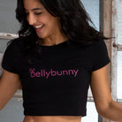 Bellybunny-Women’s Crop Top-Black with pink logo