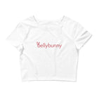Bellybunny-Women’s Crop Top-white with red logo