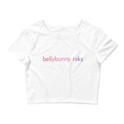 Bellybunny Crop top  white with rainbow raks logo