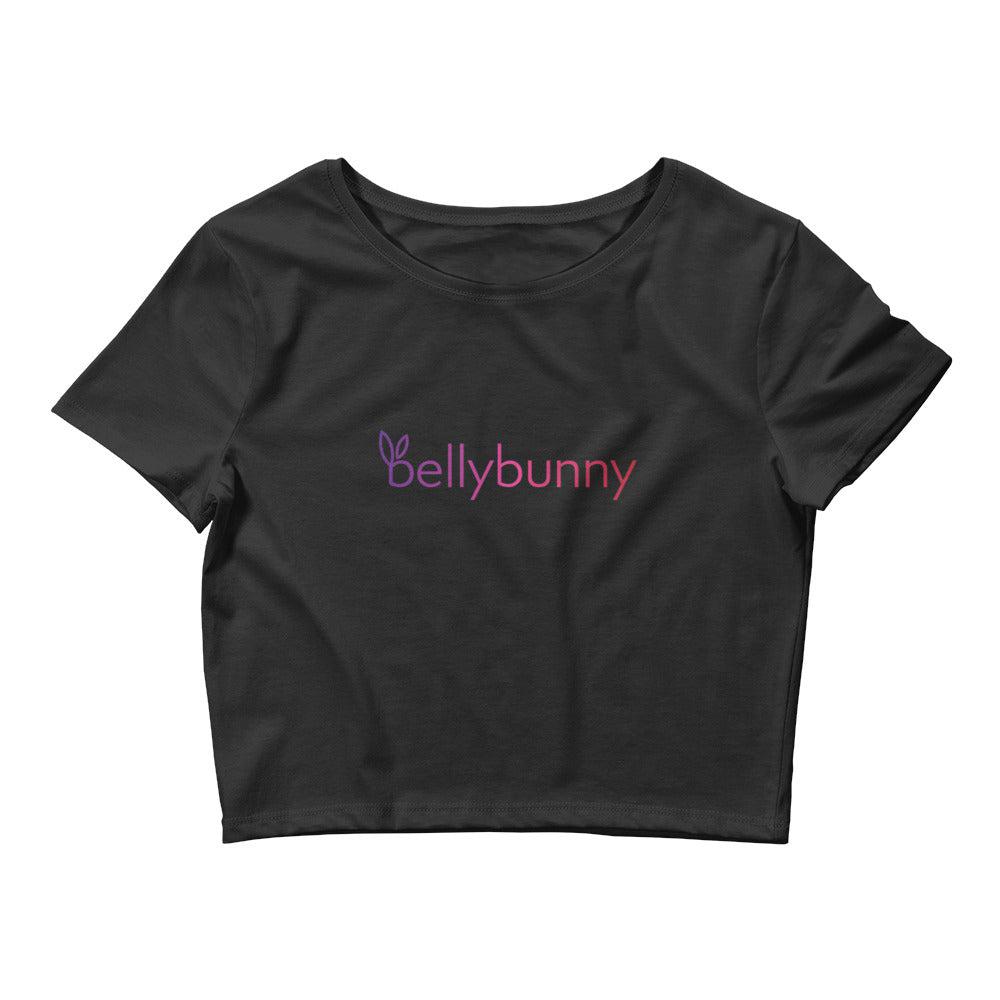 Bellybunny Crop top  black with rainbow Logo