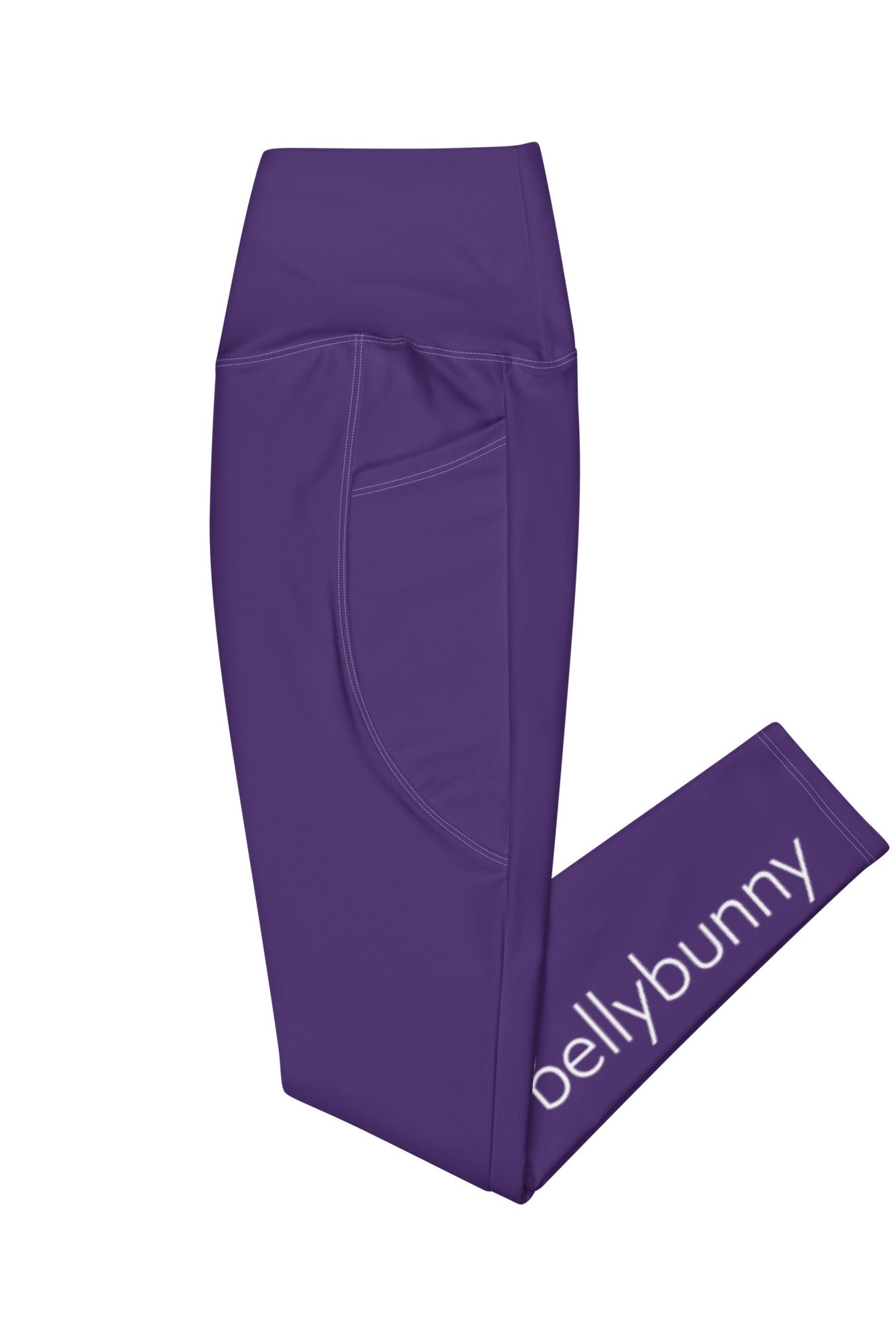 Bellybunny-Women's Crossover Leggings-Purple with White Logo