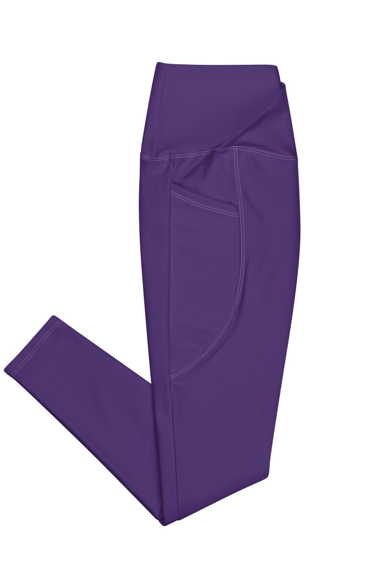 Bellybunny-Women's Crossover Leggings-Purple with White Logo