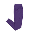 Bellybunny-Women's Crossover Leggings-Purple with White Logo