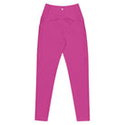 Bellybunny-Women's Crossover Leggings-Pink with White Logo