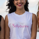 Bellybunny White Muscle Tshirt with Pink Logo