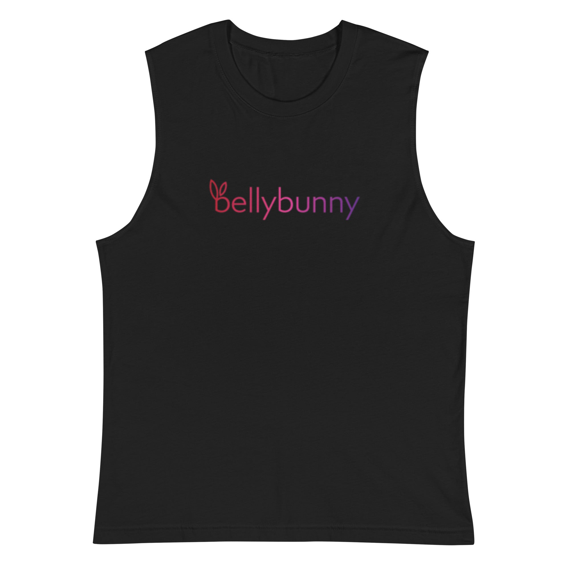 Bellybunny Muscle Tshirt Black with Rainbow logo