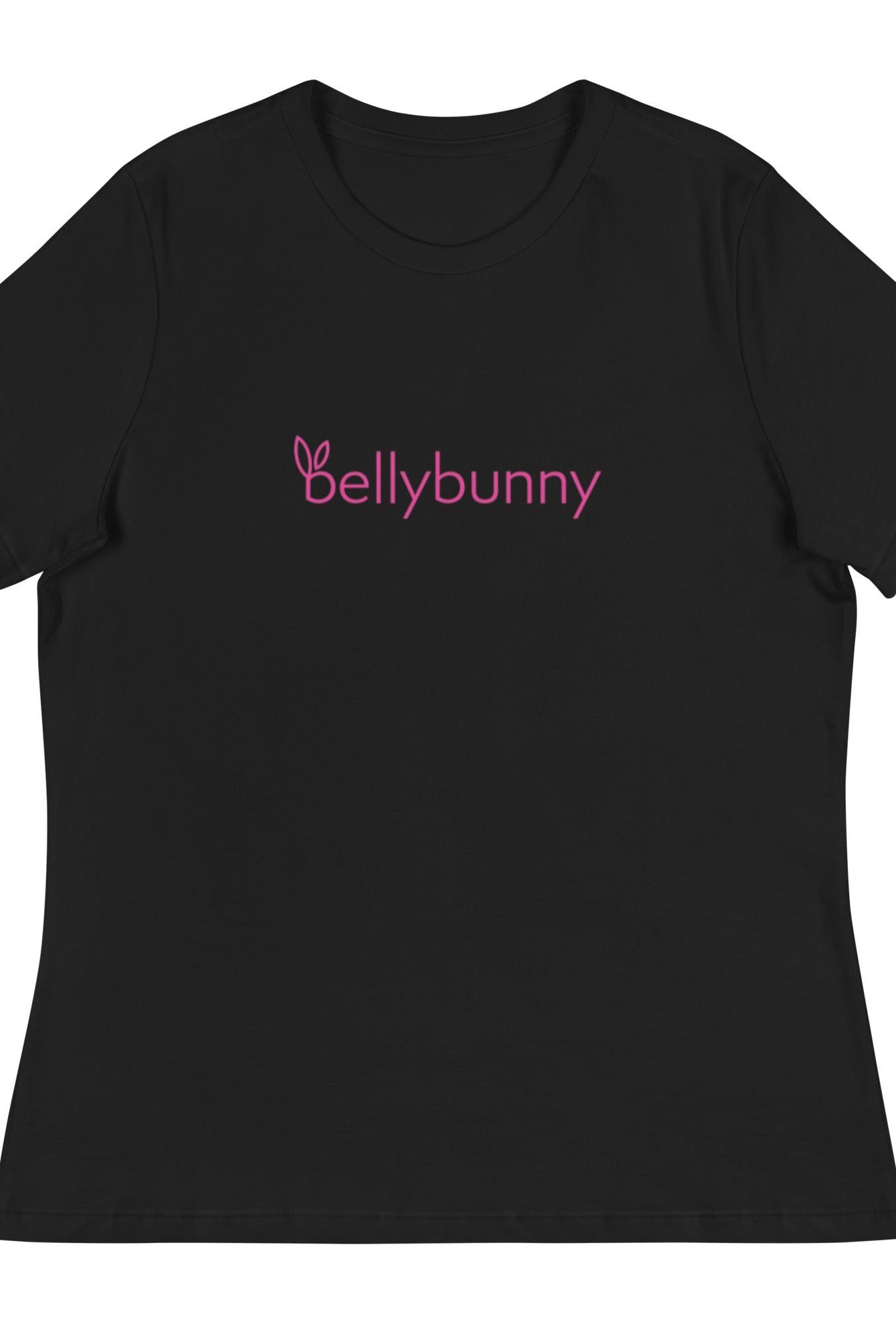 Bellybunny-Women's Relaxed Fit T-Shirt-black with pink logo
