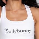 Bellybunny-Women's Sports Bra-White with black logo