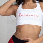 Bellybunny-Women's Sports Bra-White with red logo