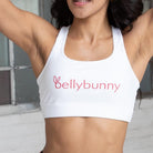 Bellybunny-Women's Sports Bra-White with red logo