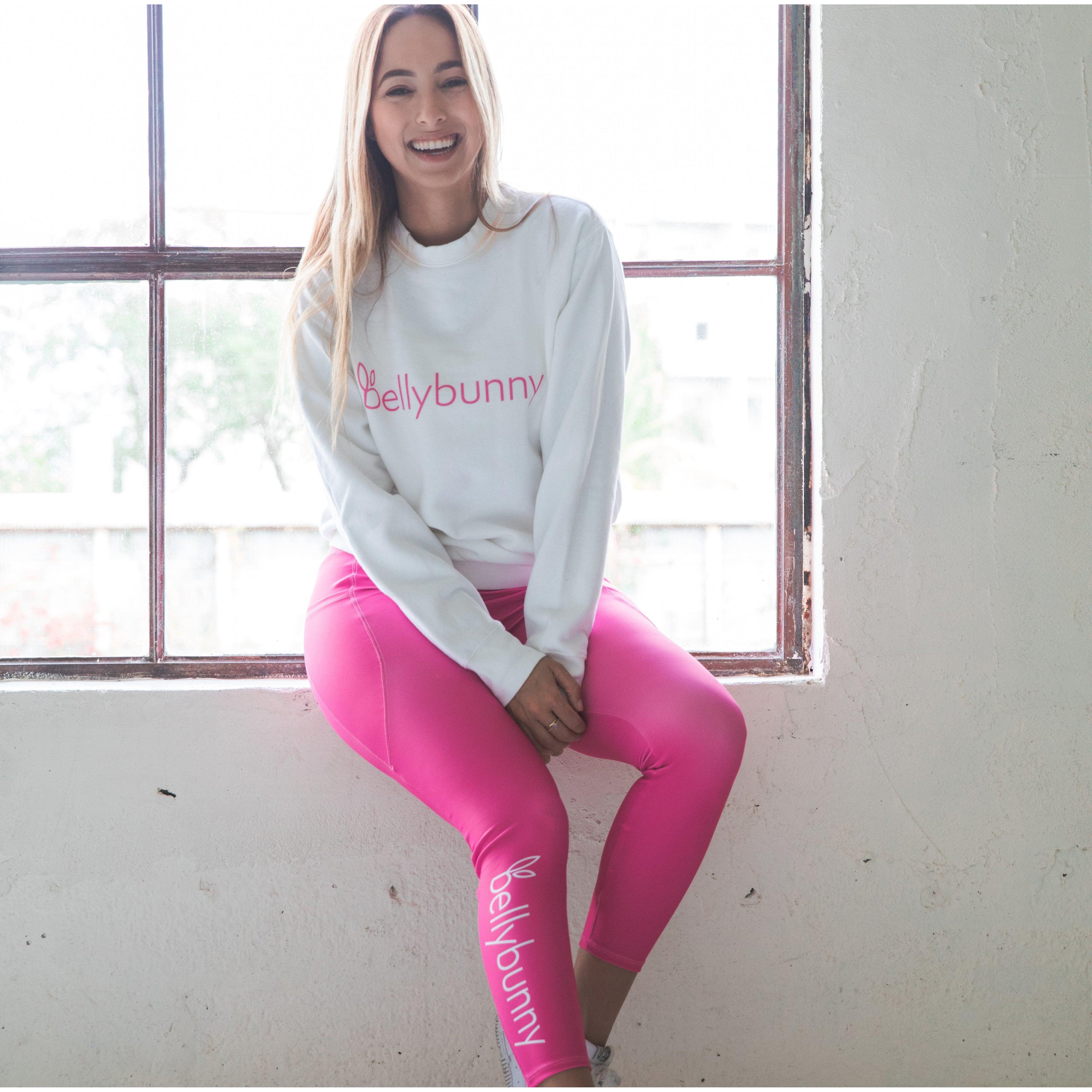 Bellybunny Sweatshirt white with pink logo