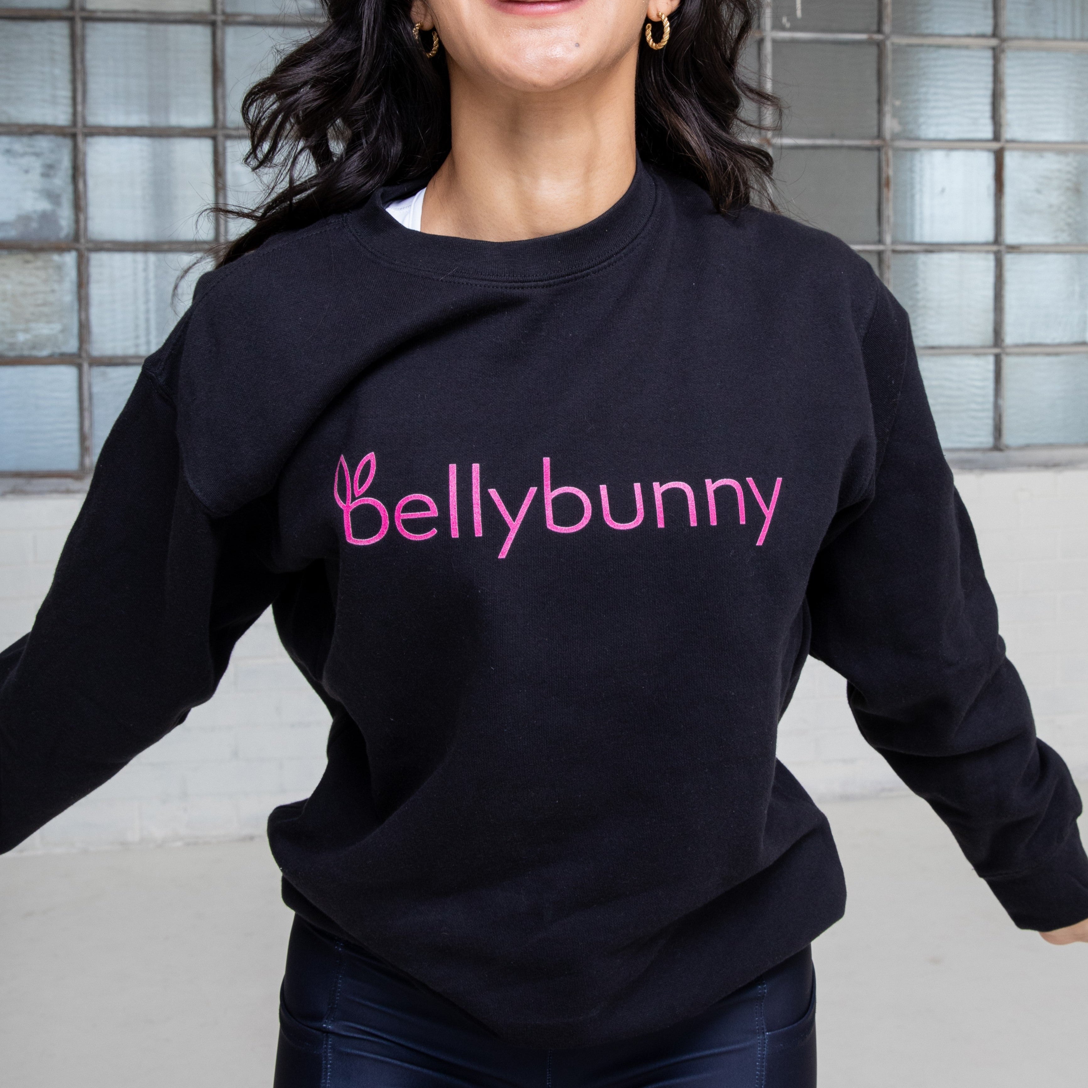 Bellybunny Sweatshirt Black with Pink logo
