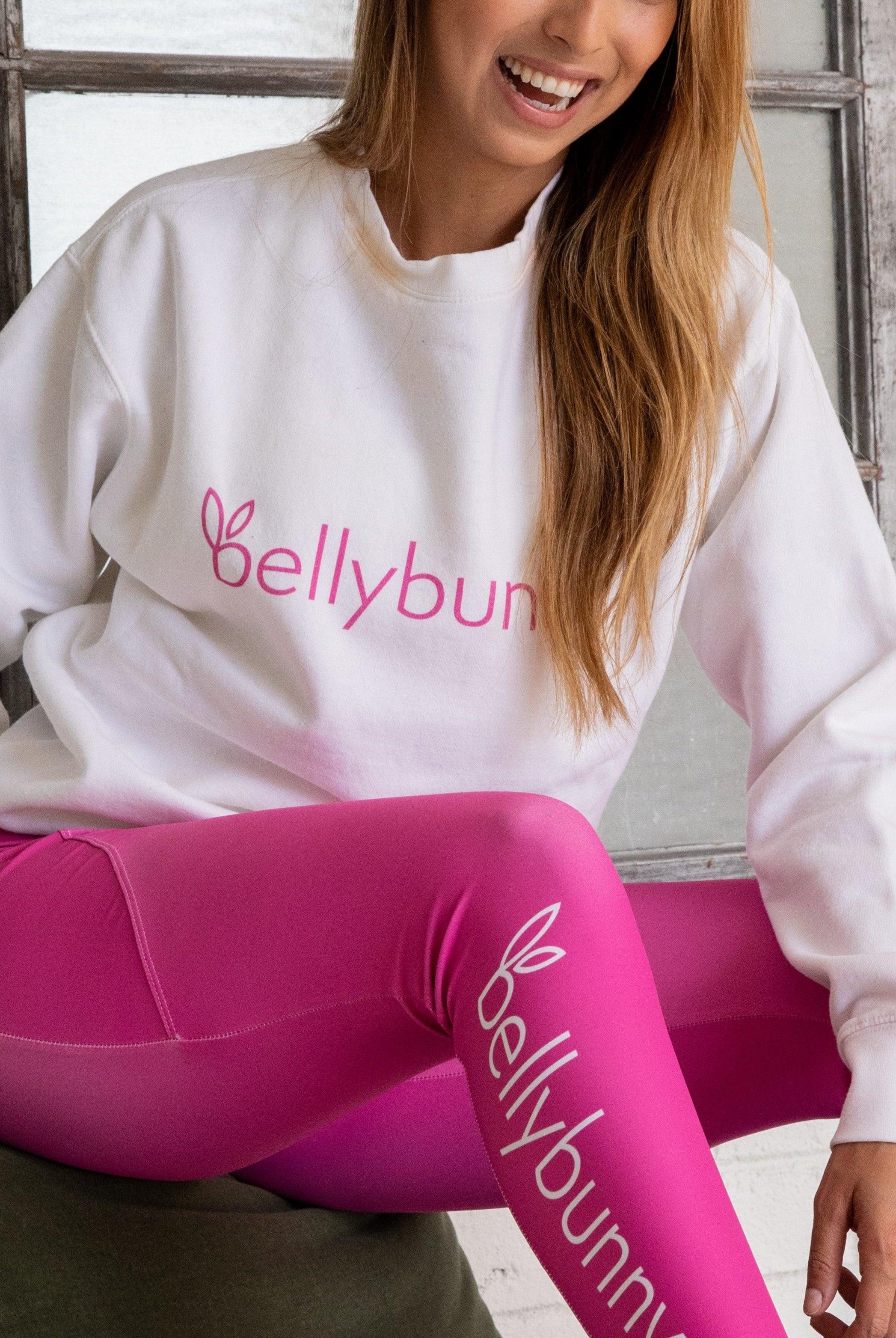 Bellybunny Sweatshirt white with pink logo