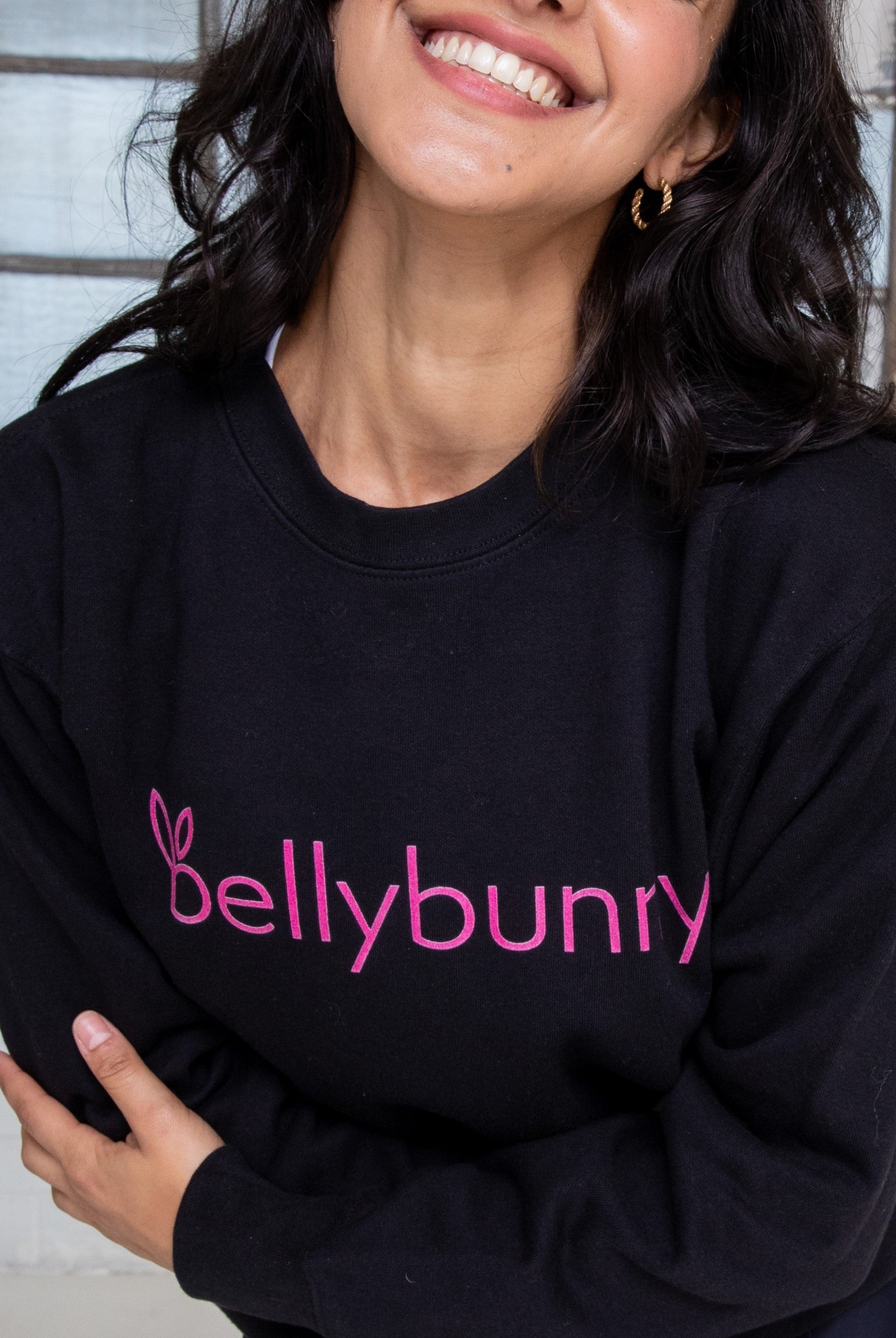 Bellybunny Sweatshirt  black with pink logo