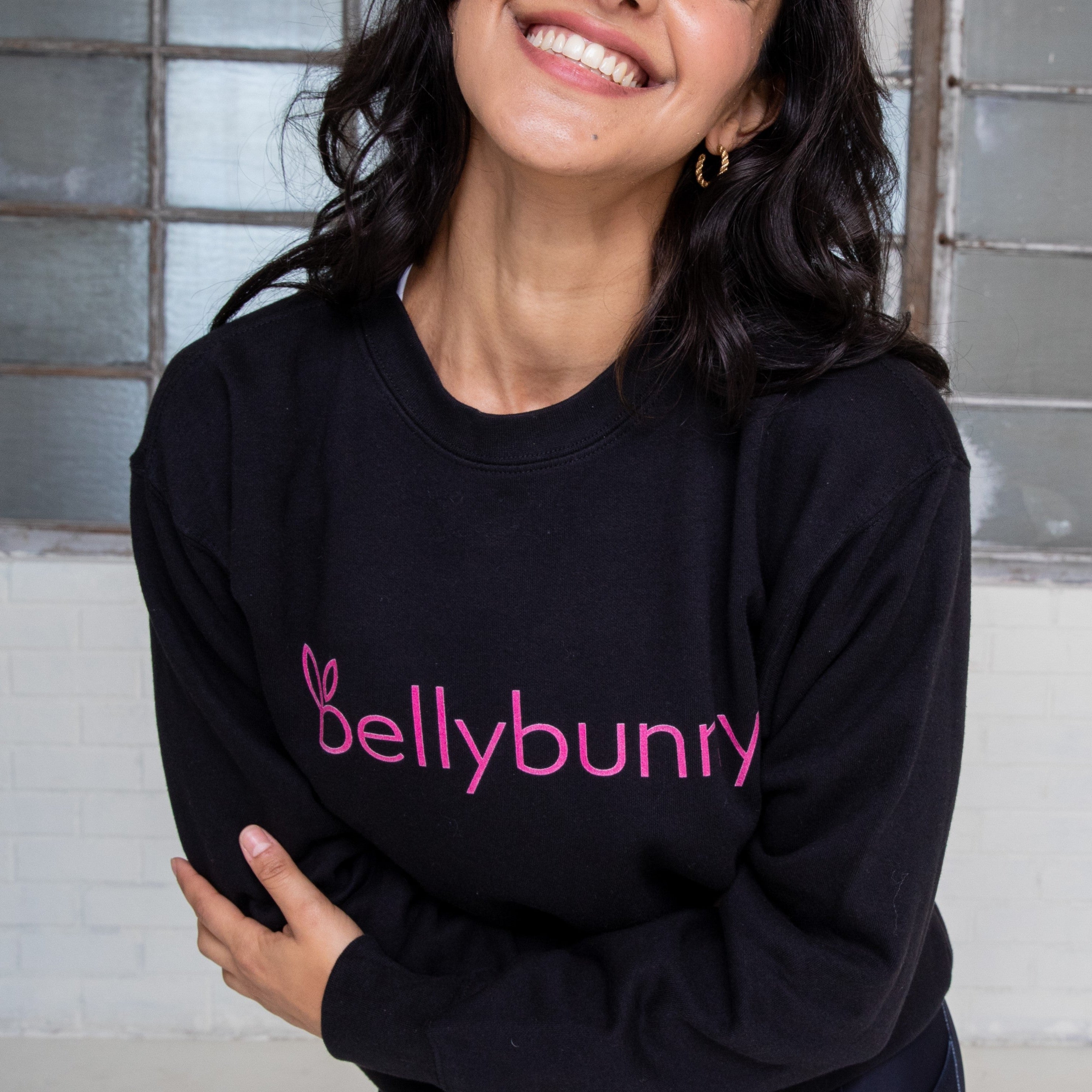 Bellybunny Sweatshirt  black with pink logo