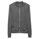 Bellybunny Women's Zip-Up Hoodie-Grey Triblend with pink logo