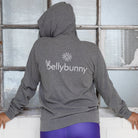 Bellybunny-Women's Zip-Up Hoodie- grey with white logo