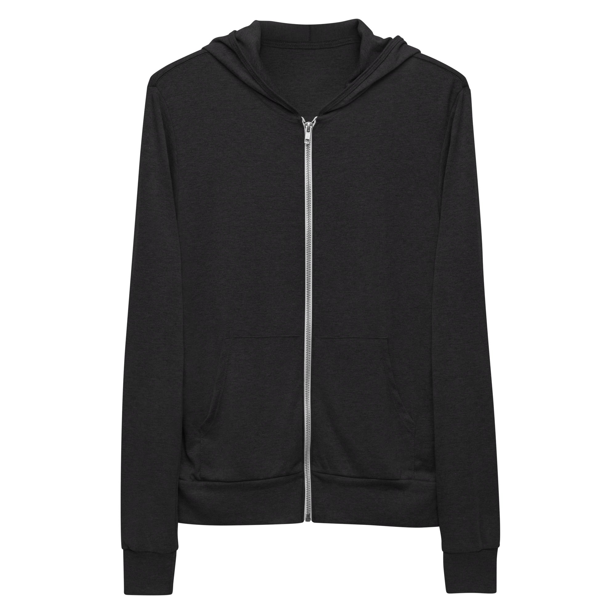 Bellybunny Women's Zip-Up Hoodie-Charcoal black Triblend-white logo