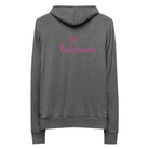 Bellybunny Women's Zip-Up Hoodie-Grey Triblend with pink logo